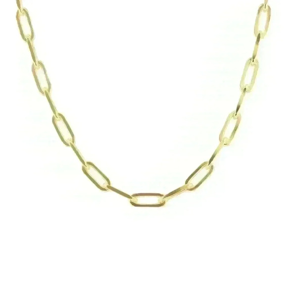 NWT 18K Gold Plated Minimalist Paper Clip Cain Link Layering Necklace - Picture 13 of 16